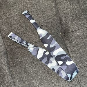 Lightly used worn Black Gray Camo camouflage Croakies for sunglasses around
